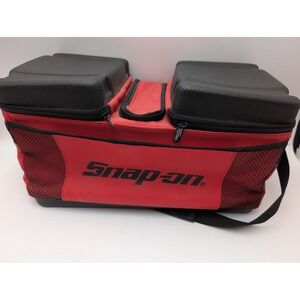 Snap-on Cooler Bag Red Black Koozie Dual Compartment Hard Lid Utility